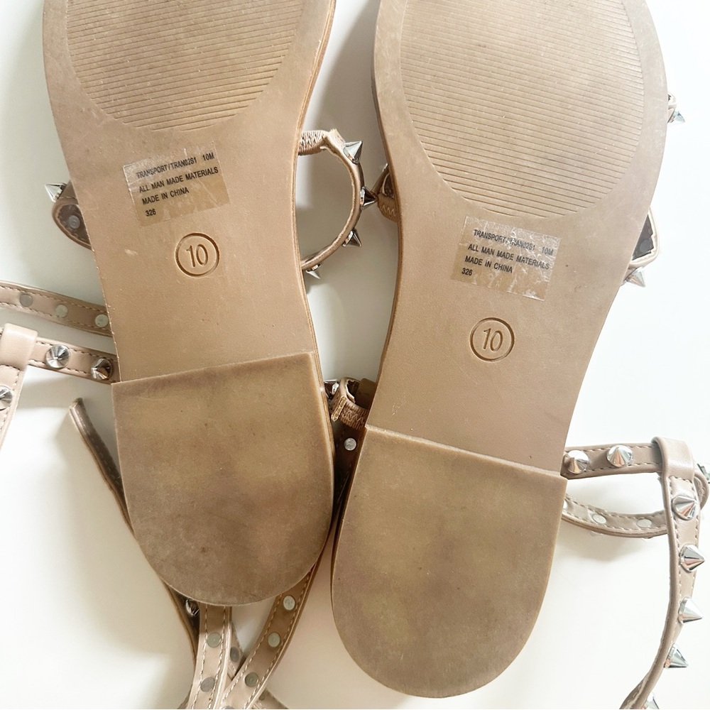 Steve Madden Transport Studded Strappy Gladiator Sandal Tan 10 - Picture 7 of 9